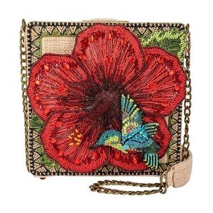 Mary Frances “Meet Me in the Tropics” Crossbody Hibiscus Hummingbird Bag